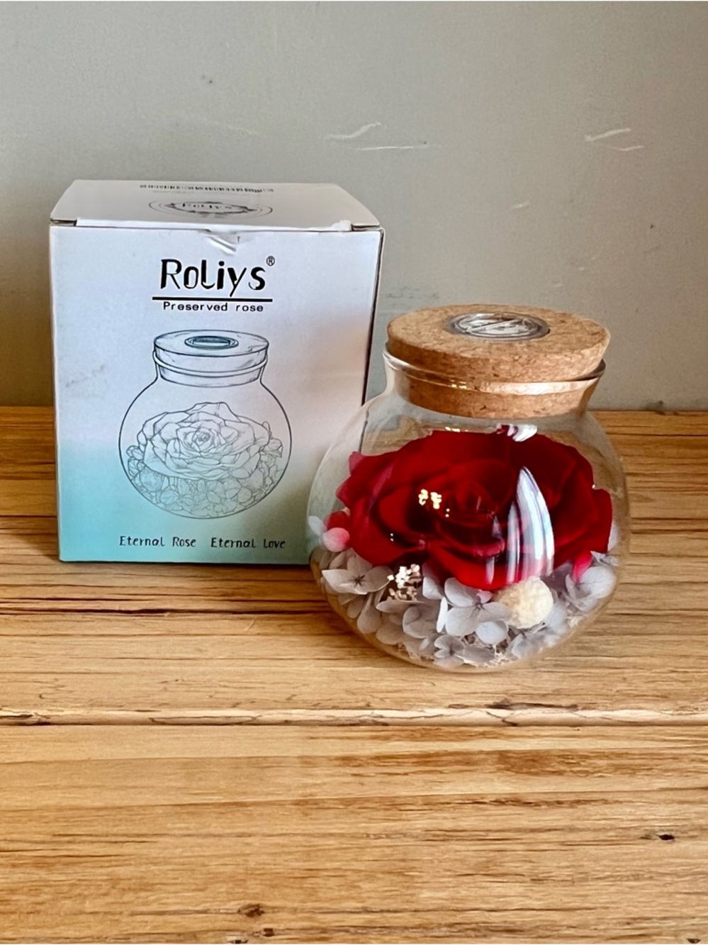 Roliy's Preserved red Color Real Rose
